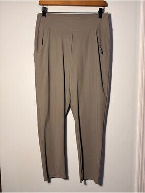 Sarah Pacini Olive-Taupe Cropped Tapered Pants size S